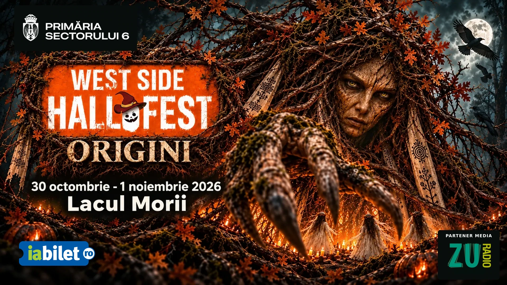 West Side Hallo Fest — Origini, cu Muma Pădurii. 30 octombrie – 1 noiembrie 2026, Lacul Morii.